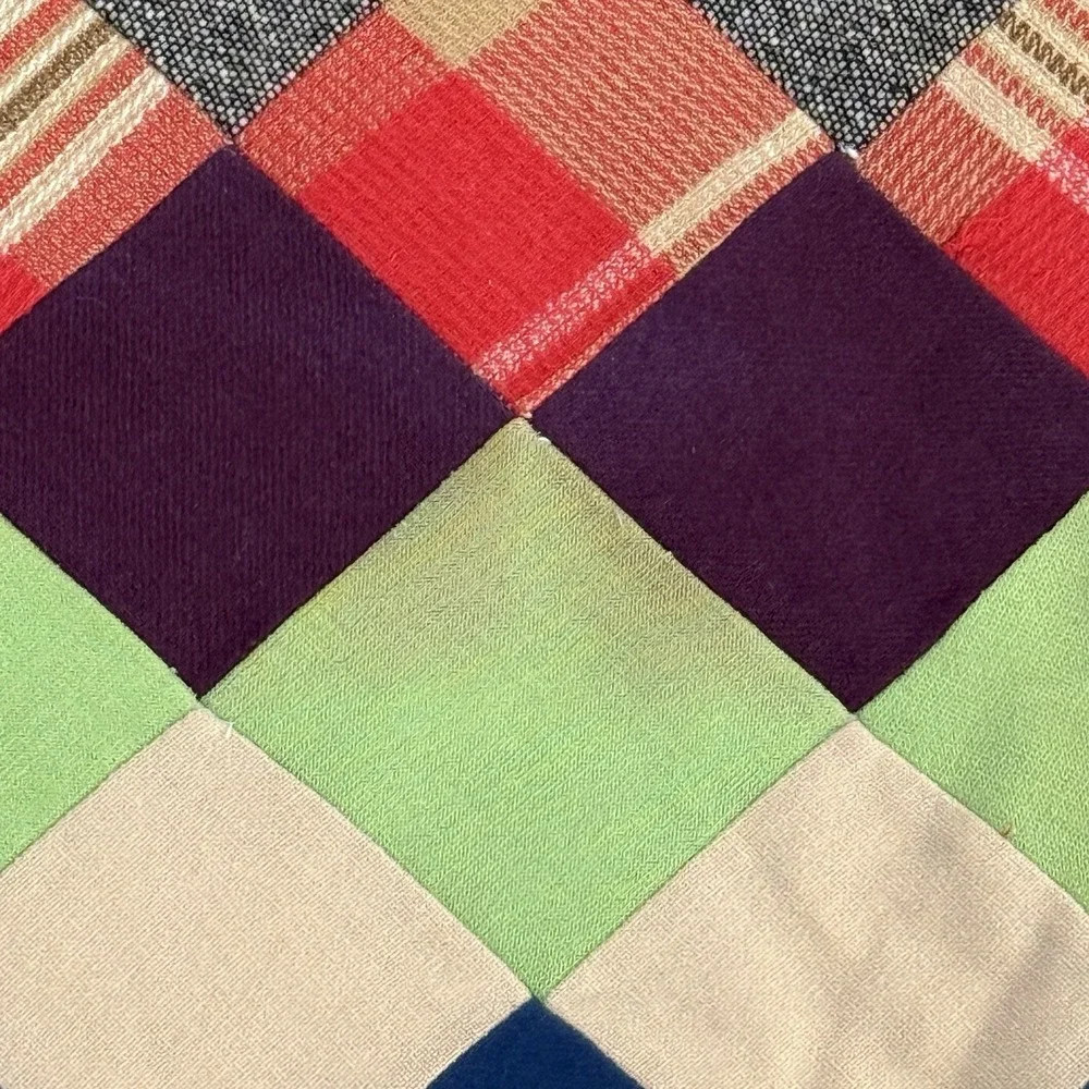 Vintage Patchwork Trip Around The World Pattern Quilt 74x85